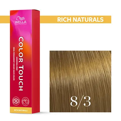 Wella Professionals-Color Touch NEU -Rich Naturals 8/3 hellblond gold