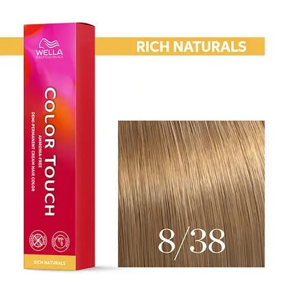 Wella Professionals-Color Touch NEU -Rich Naturals 8/38 hellblond gold-perl