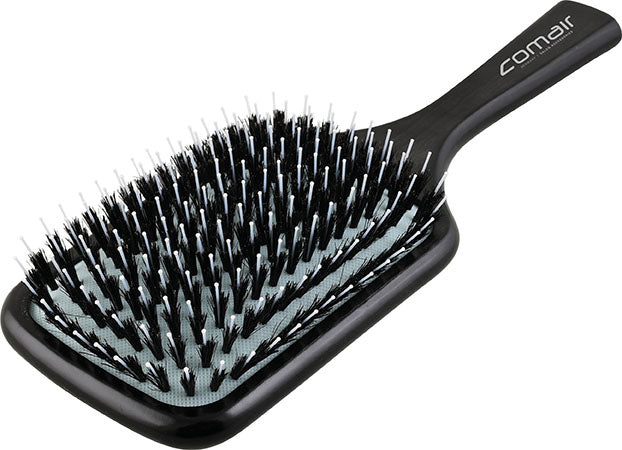 Comair Paddle Holzbürste Brush Azzuro schwarz/türkis13rh.,Nylonst.& Wildschwenborsten