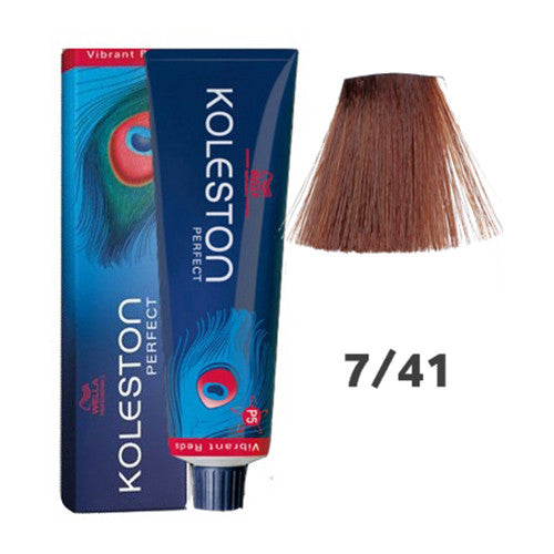 Wella Koleston Perfect-alte Verpackung- 7/41 mittelblond rot-asch