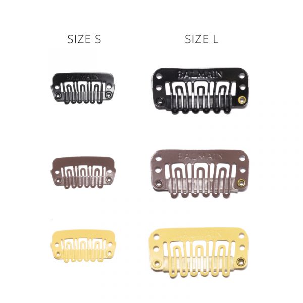 Balmain-Double Hair Clips 10St.brown L