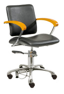 Comair BS London C schwarz, Armlehne Buche,bewegl. Rückenl./Rollen/Stopper FB 32